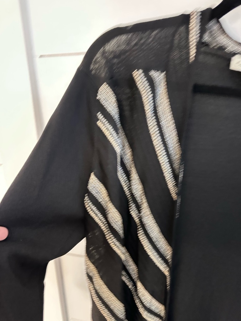COLDWATER CREEK XL Black Gold open stretch comfort coastal effortless cardigan - Picture 3 of 12